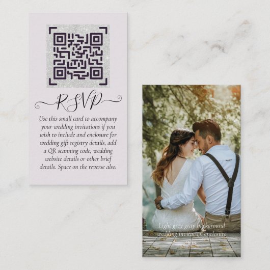 LeahG UAWG QR Code FOTO Details Hochzeitkarte Visitenkarte (Vorne/Hinten)