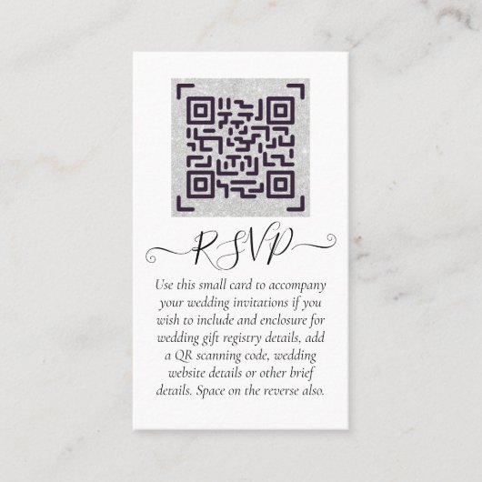 LeahG UAWG QR Code FOTO Details Hochzeitkarte Visitenkarte (Vorderseite)
