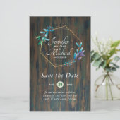 LeahG Watercolor Blätter Moderne Rett Date Wedding (Stehend Vorderseite)