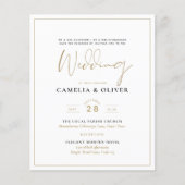 LeahG White Gold Classic Typografy Wedding Einladu Flyer (Vorne)