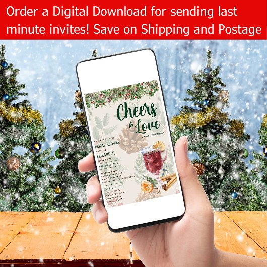 LeahG Winter Mulled Wine Cheers to Liebe Wedding Einladung