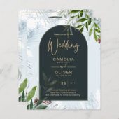 LeahG Winter Wedding Aqua Blue Green INVITE (Vorne/Hinten)