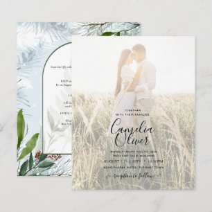 LeahG Winter Wedding Aqua Blue Green INVITE