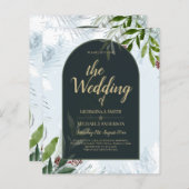 LeahG Winter Wedding Aqua Blue Green INVITE (Vorne/Hinten)