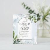 LeahG Winter Wedding Aqua Blue Green INVITE (Stehend Vorderseite)