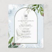 LeahG Winter Wedding Aqua Blue Green INVITE (Rückseite)