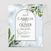LeahG Winter Wedding Aqua Blue Green INVITE (Vorderseite)