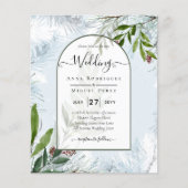 LeahG Winter Wedding Aqua Blue Green INVITE (Vorderseite)