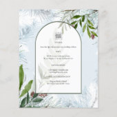 LeahG Winter Wedding Aqua Blue Green INVITE (Rückseite)