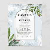LeahG Winter Wedding Aqua Blue Green INVITE (Vorderseite)