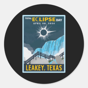 Leakey Texas Total Solar Eclipse 2024 Runder Aufkleber