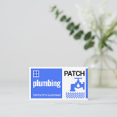 Leaking Blue Faucet Home Building Blocks Visitenkarte (Stehend Vorderseite)