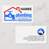 Leaking Blue Faucet Under Home Visitenkarte (Vorne/Hinten)