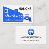 Leaking Faucet Blue Home Building Plumbing Visitenkarte (Vorne/Hinten)