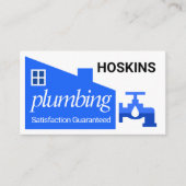 Leaking Faucet Blue Home Building Plumbing Visitenkarte (Vorderseite)