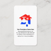 Leaking Faucet Blue Plumbing Tab Layers Visitenkarte (Rückseite)