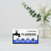 Leaking Faucet Blue Water Frame Visitenkarte (Stehend Vorderseite)