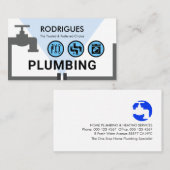 Leaking Faucet Pipeline Plumbing Works Visitenkarte (Vorne/Hinten)