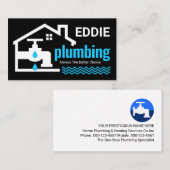 Leaking Faucet Under Building Plumber Visitenkarte (Vorne/Hinten)