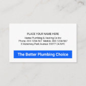 Leaking Faucet Water Waves Visitenkarte (Rückseite)