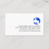 Leaking Water Faucet Plumber Pipelines Visitenkarte (Rückseite)