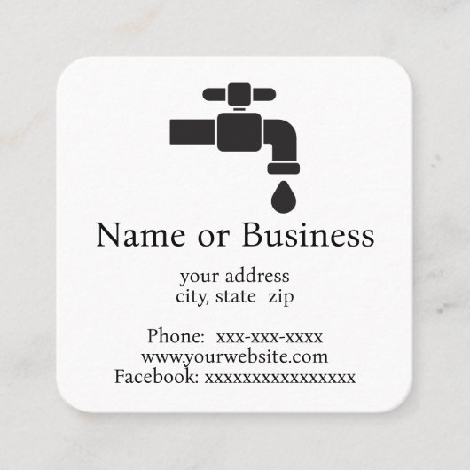 Leaky faucet quadratische visitenkarte (Vorderseite)