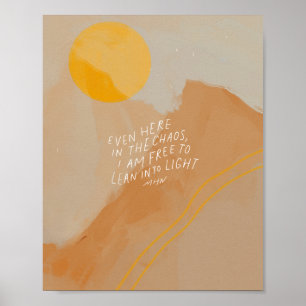 Lean in Light - Inspiration Zitat Positive Kunst Poster