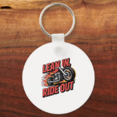 Lean in Ride out, Vintage Biker Schlüsselanhänger (Vorderseite)