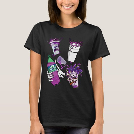 Lean  Purple Drank Dirty Double cup Lean Line Smok T-Shirt (Vorderseite)