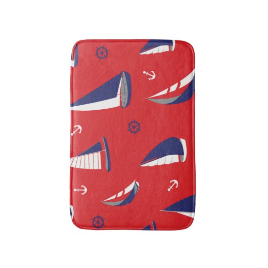 Lean Sailboat Muster Badematte (Vorderseite Vertikal)
