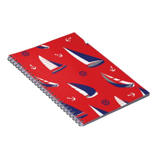 Lean Sailboat Muster Notizblock (Rechte Seite)