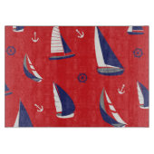 Lean Sailboat Muster Schneidebrett (Vorderseite)