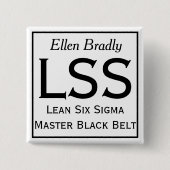 Lean Six Sigma Button mit Ihrem Namen (Vorderseite)