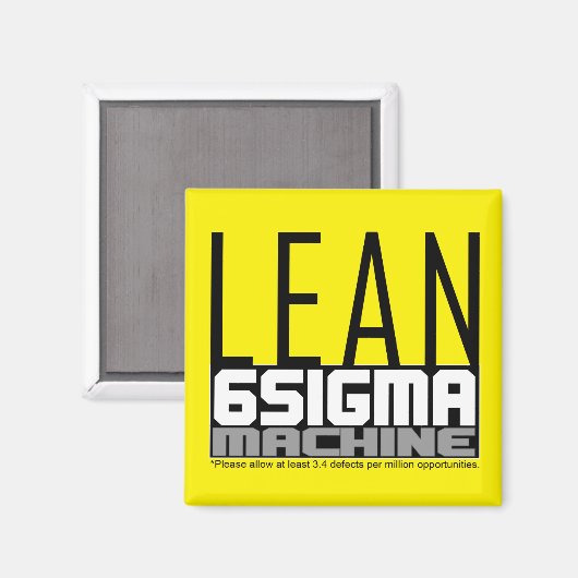 Lean Six Sigma Machine Gelb Gürtel Magnet (Vorderseite/Rückseite)