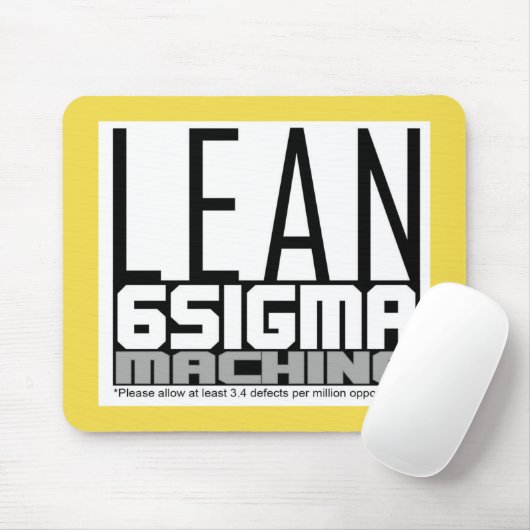 Lean Six Sigma Machine (Gelb) Mousepad (Mit Mouse)