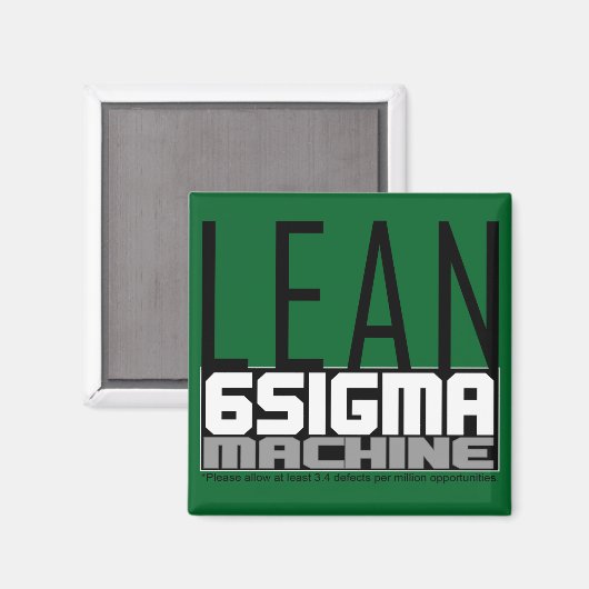 LEan Six Sigma Machine Green Belt Magnet (Vorderseite/Rückseite)