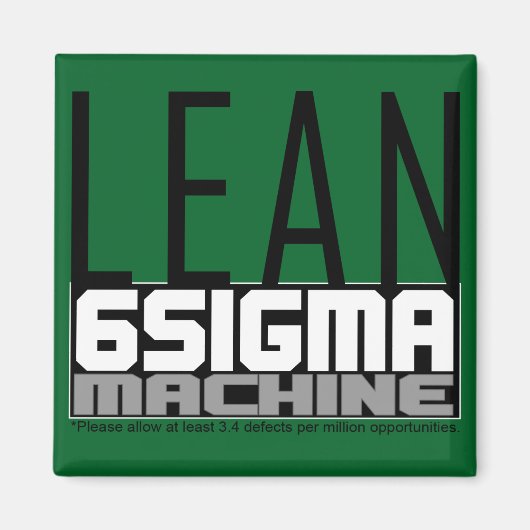 LEan Six Sigma Machine Green Belt Magnet (Vorne)
