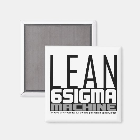 Lean Six Sigma Machine White Belt Magnet (Vorderseite/Rückseite)