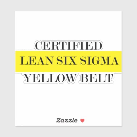 Lean Six Sigma Yellow Belt Aufkleber (Blatt)