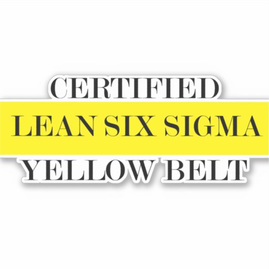 Lean Six Sigma Yellow Belt Aufkleber (Vorderseite)
