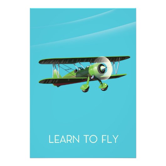 Lean to Fly Vintage Flugzeug Plakat Fotodruck (Vorne)
