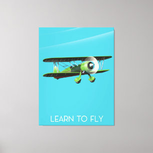 Lean to Fly Vintage Flugzeug Plakat Leinwanddruck