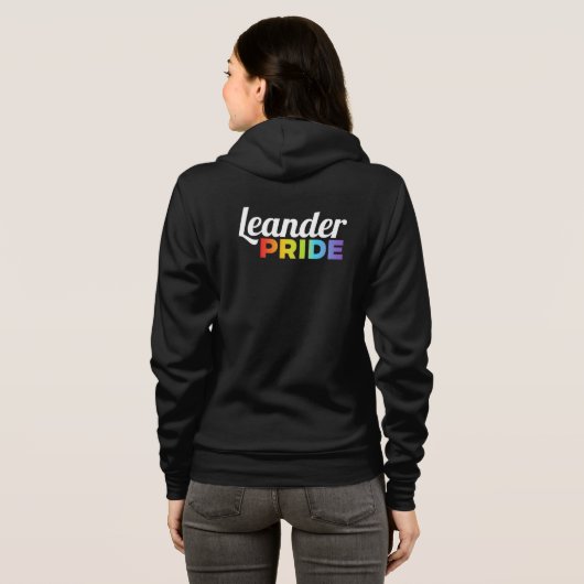 Leander Pride black zip-front hoodie (Schwarz voll)