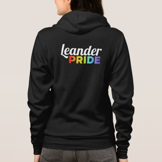 Leander Pride black zip-front hoodie (Rückseite)