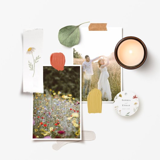 Leander Wildblume Foto Wedding Einladung