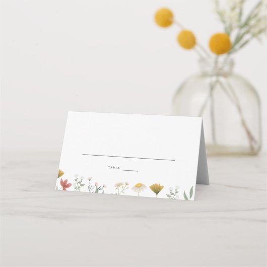 Leander Wildblume Wedding Platzkarte (Vorderseite)