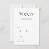 Leander Wildblume Wedding RSVP Karte (Vorderseite)