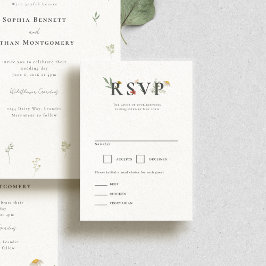 Leander Wildblume Wedding RSVP Karte