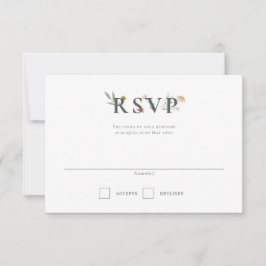 Leander Wildblume Wedding RSVP Karte