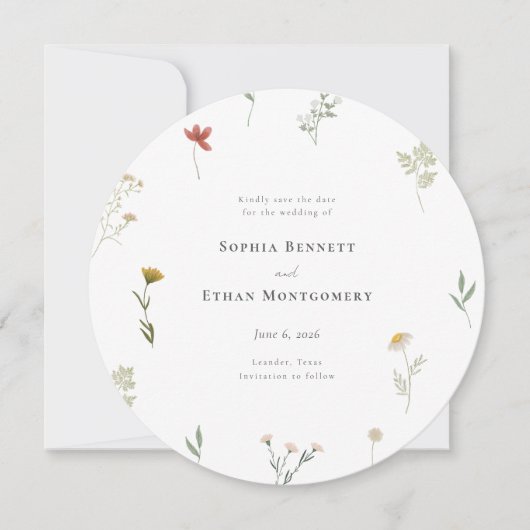 Leander Wildblume Wedding Save The Date (Vorderseite)